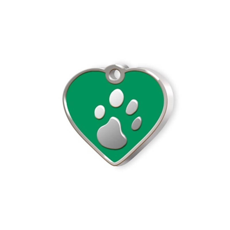 Dalis Kalp Şeklinde Mineli Köpek ve Kedi Künyesi Yeşil