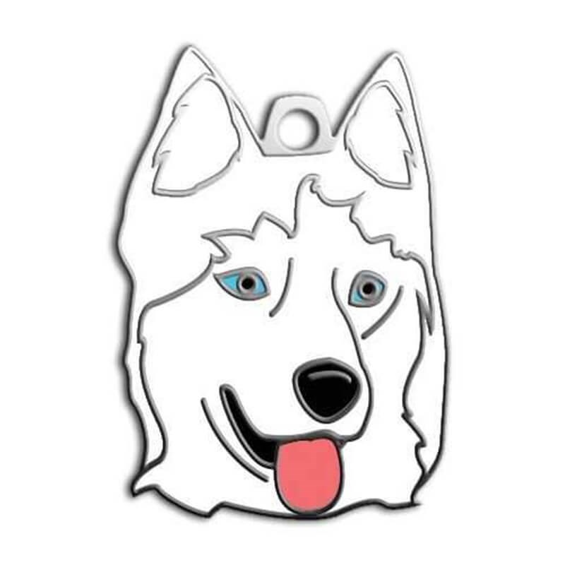 Dalis Pet Tag Sibirya Kurdu Köpek Künyesi (Beyaz)