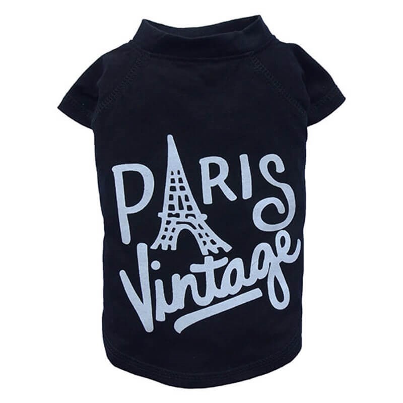 Doggy Dolly Vintage Paris Tshirt Siyah Large