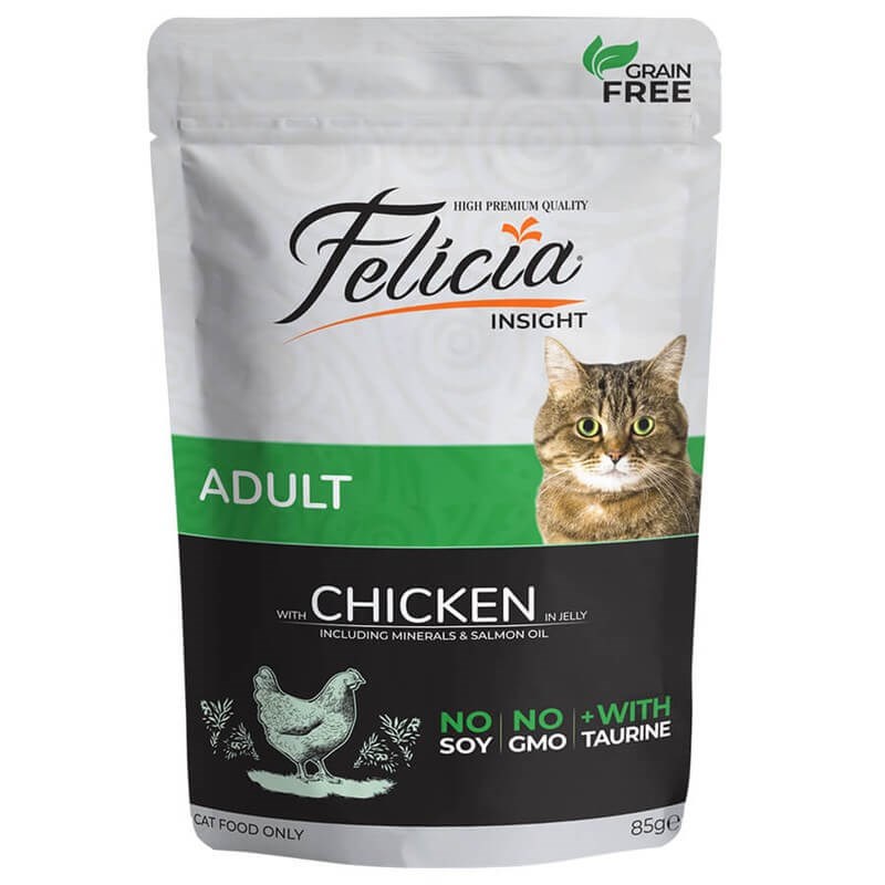 Felicia Tahılsız Tavuklu Yetişkin Pouch Kedi Konservesi 85 gr