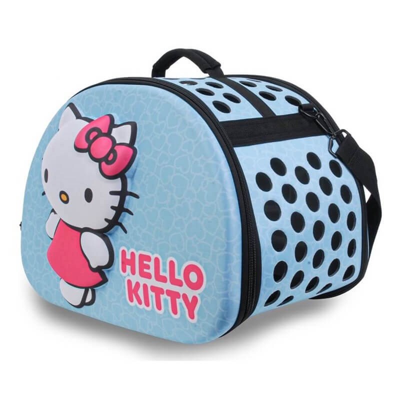 Hello Kitty Eva Kabartmalı Turkuaz Kedi Taşıma Çantası