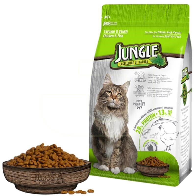 Jungle Tavuk-Balıklı Yetişkin Kedi Maması 1,5 Kg