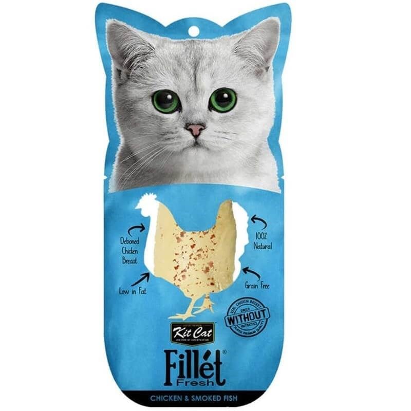 Kit Cat Fillet Fresh Chicken & Smoked Fish Fileto Kedi Maması 30g