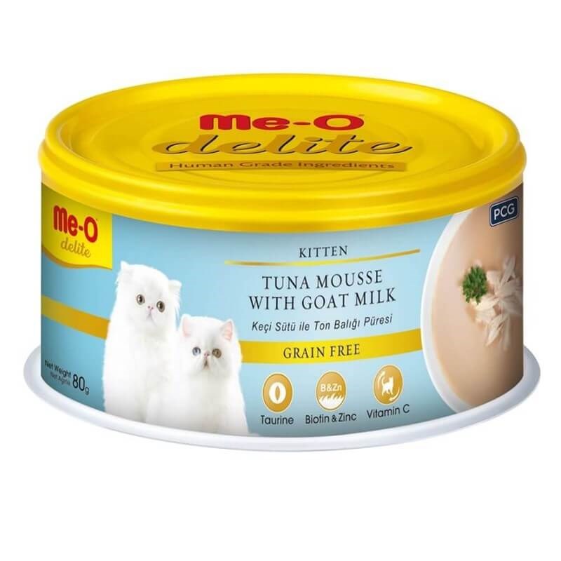 ME-O Delite Tahılsız Keçi Sütlü Ton Yavru Kedi Konservesi 80gr