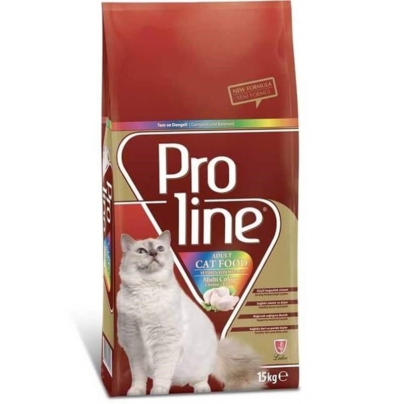Pro Line Renkli Taneli Tavuklu Yetişkin Kuru Kedi Maması 15 Kg