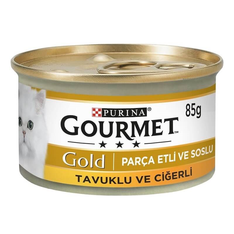 Proplan Gourmet Gold Parça Etli Soslu Tavuklu Ciğerli Kedi Konservesi