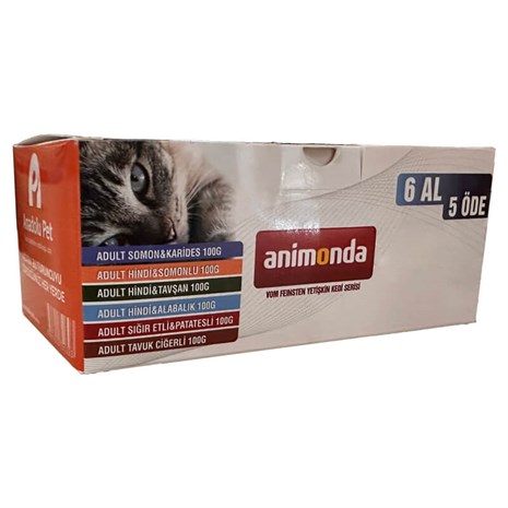 Animonda Vom Feinsten Karışık Yetişkin Kedi Konservesi 6 AL 5 ÖDE