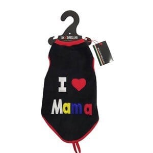 Bacco Milano I Love Mama Siyah Köpek Tişörtü No: 2