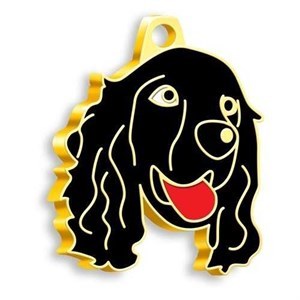 Dalis 24 Ayar Altın Kaplama Cocker Köpek Künyesi (Siyah)
