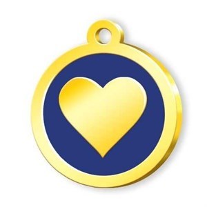 Dalis 24 Ayar Altın Kaplama Mineli Seri Kalp Desenli Künye - Mavi