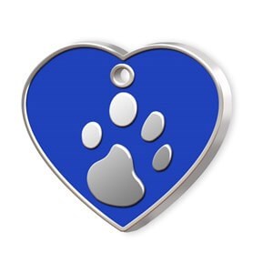 Dalis Kalp Şeklinde Mineli Büyük Köpek Künyesi Mavi