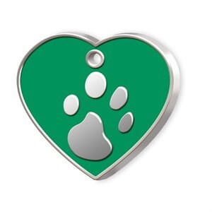 Dalis Kalp Şeklinde Mineli Büyük Köpek Künyesi Yeşil
