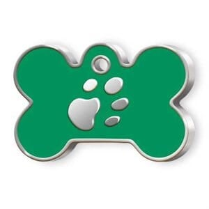 Dalis Kemik Şeklinde Mineli Büyük Köpek Künyesi Yeşil