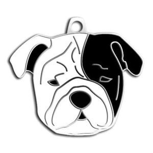Dalis Pet Tag Bulldog Köpek Künyesi (SiyahBeyaz)