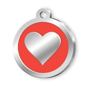 Dalis Pet Tag Mineli Seri Kalp Desenli Künye Kırmızı