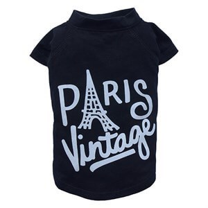 Doggy Dolly Vintage Paris Tshirt Siyah 2XL