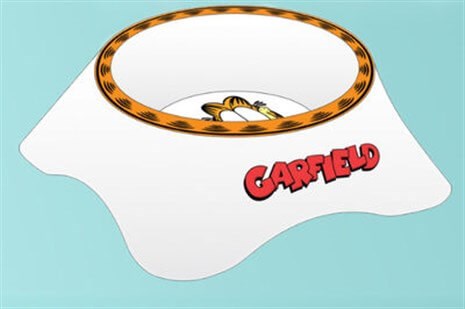 Garfield Tekli Melamin Kedi Mama ve Su Kabı 10 cm Beyaz