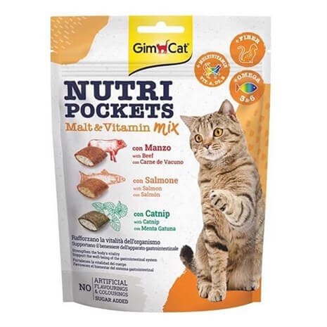 GimCat Nutripockets Malt Vitamin Mix Kedi Ödülü 150 Gr