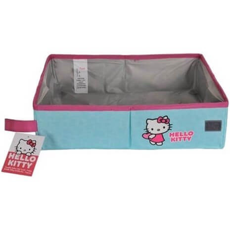 Hello Kitty Taşınabilir Katlanır Kedi Tuvaleti 39x29,5x10 cm Mavi