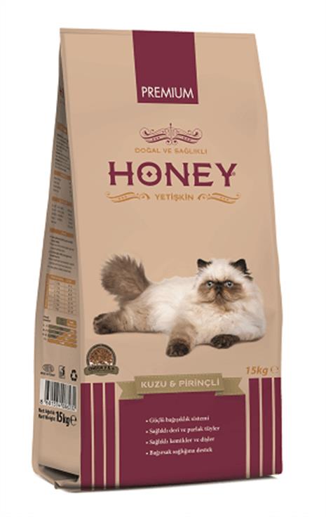 Honey Premium Kuzu Etli Pirinçli Yetişkin Kedi Maması 15 Kg