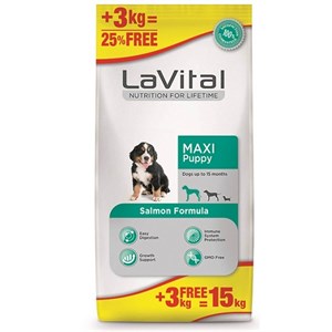 La Vital Somonlu Maxi Yavru Köpek Maması 12+3 Kg