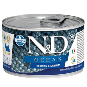 N&D Mini Ocean Ringa Balıklı Karidesli Köpek Konservesi 140 GR