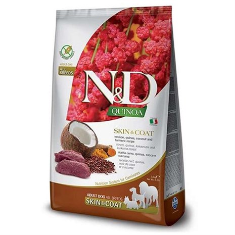 N&D Quinoa Skin&Coat Geyikli Kinoalı Yetişkin Köpek Maması 2.5 kg