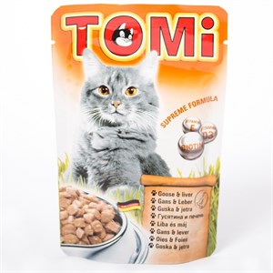 Tomi Kazlı ve Ciğerli Yetişkin Pouch Kedi Konservesi 100 Gr